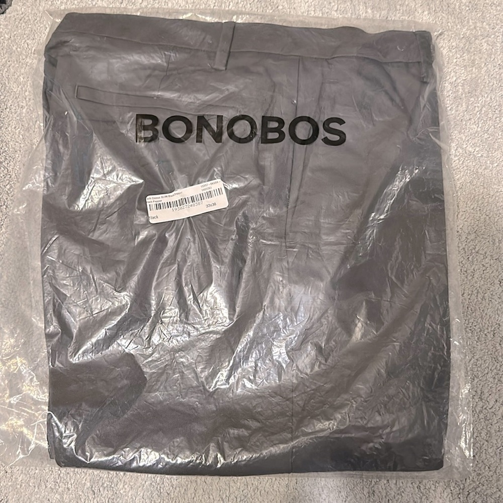 **BRAND NEW**.   BONOBOS CHINO SLIM BLACK PEPPER 33X30